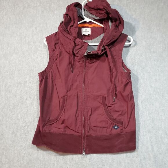 Sperry Vest Womens Small Red Marine Sailing Hideaway Topsider Hooded Full Zipper - Picture 1 of 11